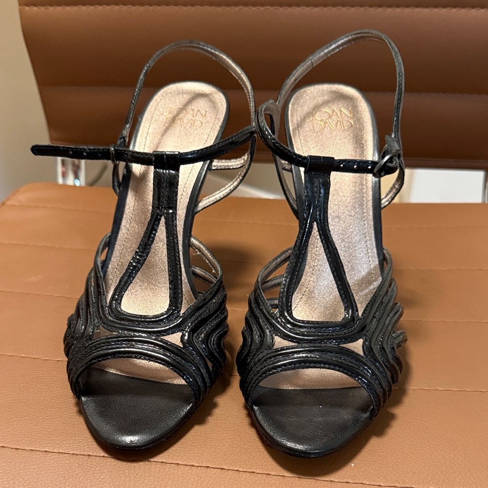 Joan & David Elegant Black Strappy Heels